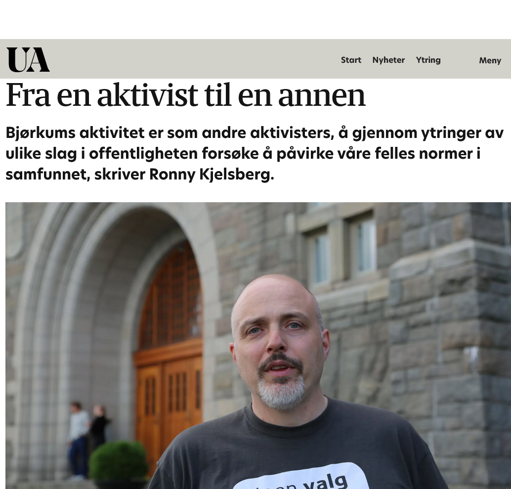 Fra en aktivist til en annen