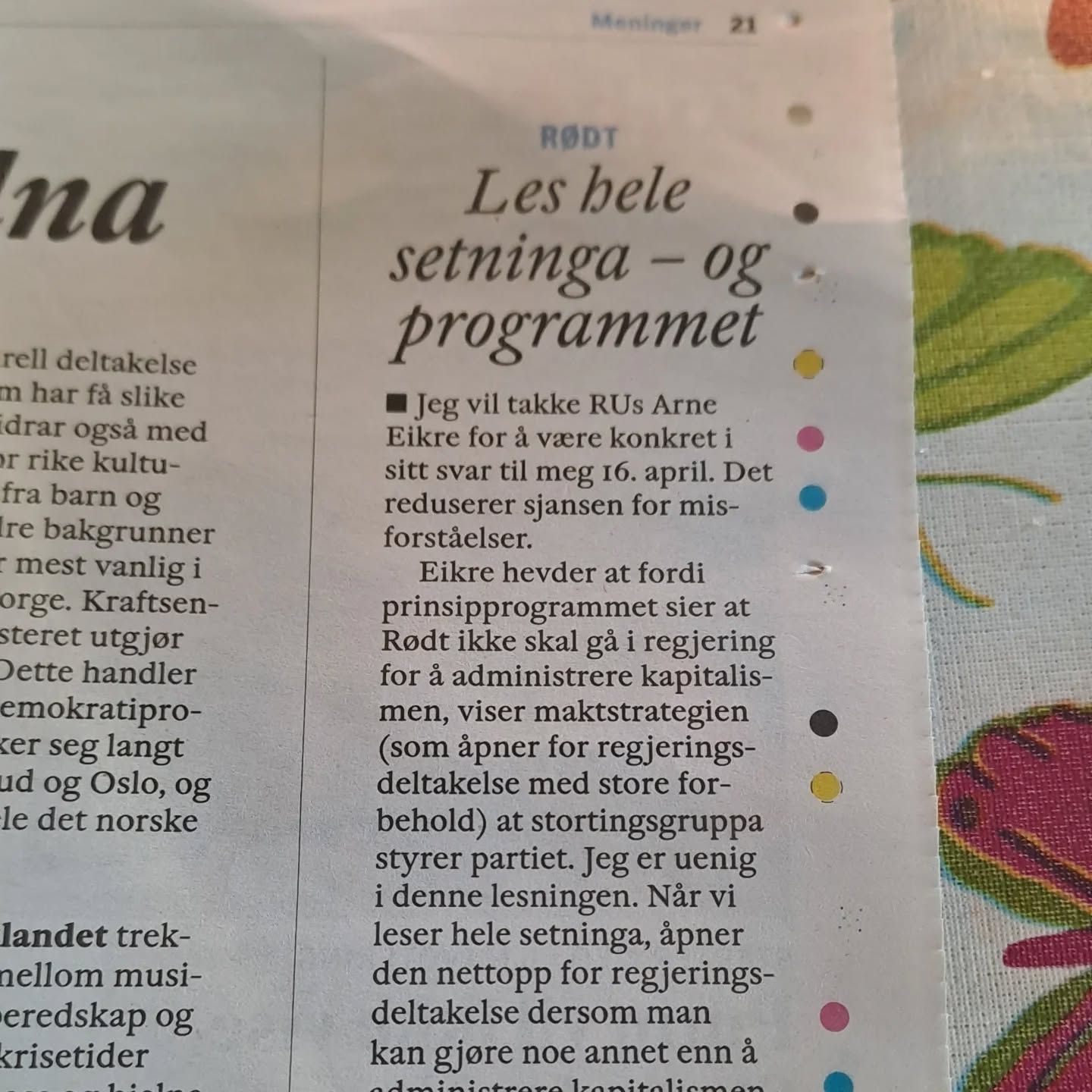 Les hele setninga (og programmet)